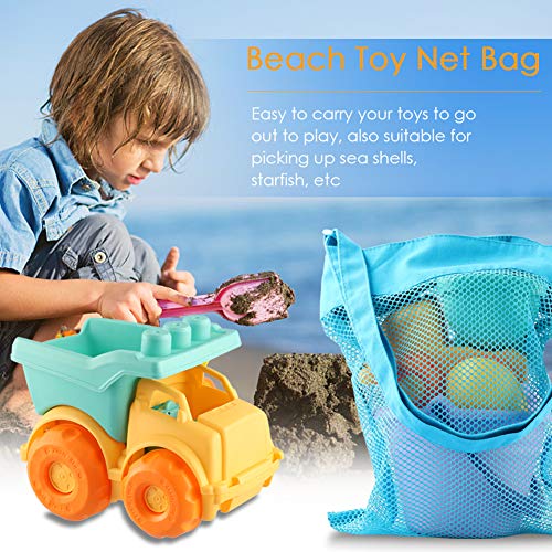 MINGPINHUIUS Toddlers Beach Toys Kids Beach Sand Toy Set with Dump Truck Duck Bucket and Mesh Bag Soft Plastic Material (13 pcs) - Thumbnail 3
