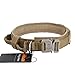 EXCELLENT ELITE SPANKER Tactical Dog Collar Nylon Adjustable Training Collar Military Dog Collar Heavy Duty Metal Buckle with Control Handle for Medium and Large Dogs with Patches(COB-M)