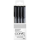 Copic Markers Multiliner Fine Pigment Based Ink, 4-Piece Set