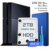 Skywin PS4 Slim High Performance 2TB Playstation 4 Hard Drive Upgrade kit for PS4 Slim Storage Expansion with Guide, PS4 HDD, USB Flash Drive, Screwdriver, and HD Enclosure