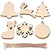 WXJ13 30 PCS 6 Styles Wooden Christmas Hanging Ornaments, for DIY Wood Crafts Christmas Decoration, Christmas Tree Ornaments