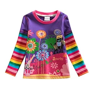 VIKITA Meisjes T-shirts Dierenprint Cartoons Patroon Katoenen Tops 1-8 jaar oud