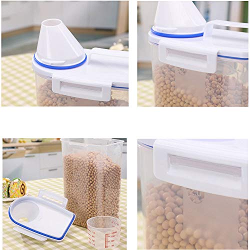 JISETY 2L Non - Toxic Plastic Cereal Dispenser Storage Box Ornament Bins Kitchen Food Grain Rice Container Nice # 1012 B