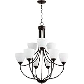 Quorum 6059-9-86 Transitional Nine Light Chandelier from Enclave Collection in Bronze/Dark Finish,