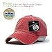 Vintage Washed Cotton Adjustable Baseball Cap + Free Sew/Iron on Camper Patch (Red)