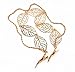 yueton 2pcs Fashion Ladies Hollow Out Leaves Gold Chain Alligator Clips Barrettes Bobby Pin Hair Clips Bride Headwear Edge Clip Clamps Headbands