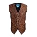 Epoint EGC1B02A-XL Brown Black Paisley Fashion and Jewelry Waistcoat Woven Microfiber Perfect Design X-Large Vest