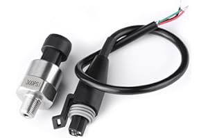 HILITAND Psi Pressure Transducer 1/8 NPT Thread Stainless Steel Pressure Transducer Sender Sensor for Oil Fuel Air Water (300PSI)
