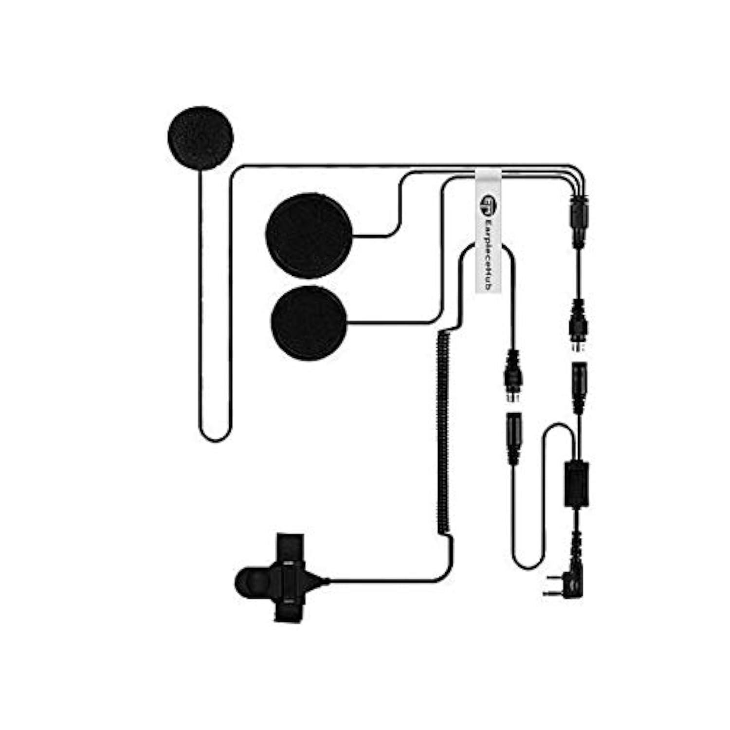 Full Face Motorcycle Bike Helmet Earpiece Headset Headphone with Mic for Kenwood Mitex Radio Two way Radio Walkie Talkie with Boom Speaker