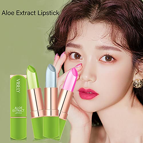 Skynest 3 Pack Aloe Vera Lipstick, Long Lasting Nutritious Lip Balm