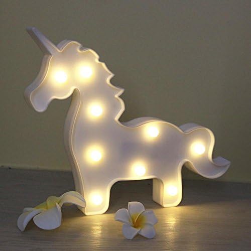 LED Unicorn Night Light, Cute Table Lamp Light for Kids' Room Bedroom Gift Party Home Decorations by Oliwui, White