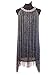 Vijiv Women's 1920's Gatsby Long Swinging Fringe Tassel Flapper Cocktail Dress, Black, X-Small / Small