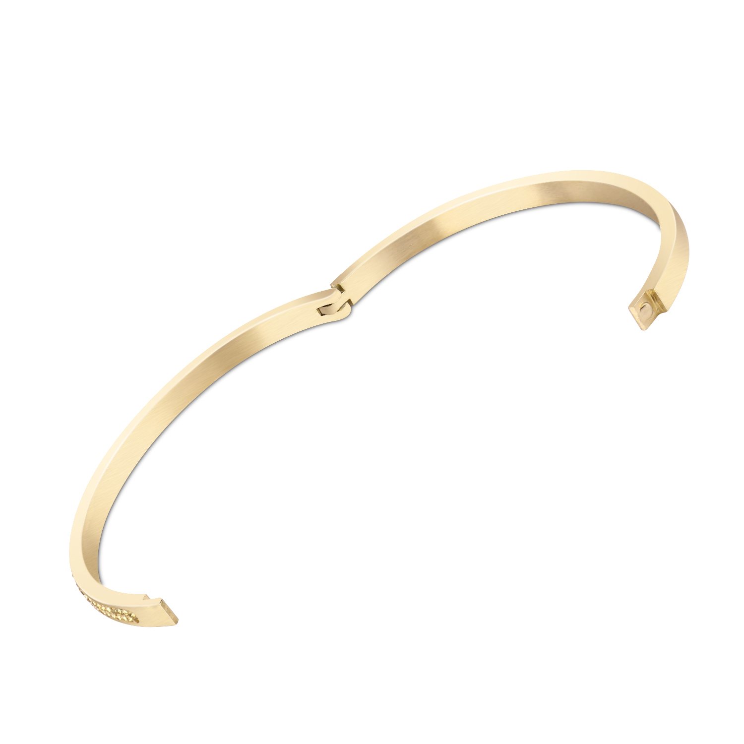 UHIBROS, Fashion Jewelry Women‘s Bracelet Wristband Bangle Stainless Steel Gem Metal (Gold)