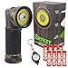 NEBO Cryket Camo LED Work Light Flashlight Spotlight with 8 Nebo AAA Batteries and Lumintrail Keychain Light