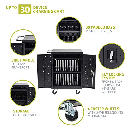 Pearington 30 Bay Mobile Charging and Storage Cart for iPads