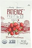 Patience Fruit & Co. Organic Dried Cranberries Fruit Snacks, 1 Ounce (Pack of 15)