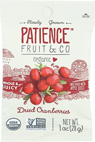 Patience Fruit & Co. Organic Dried Cranberries Fruit Snacks, 1 Ounce (Pack of 15)