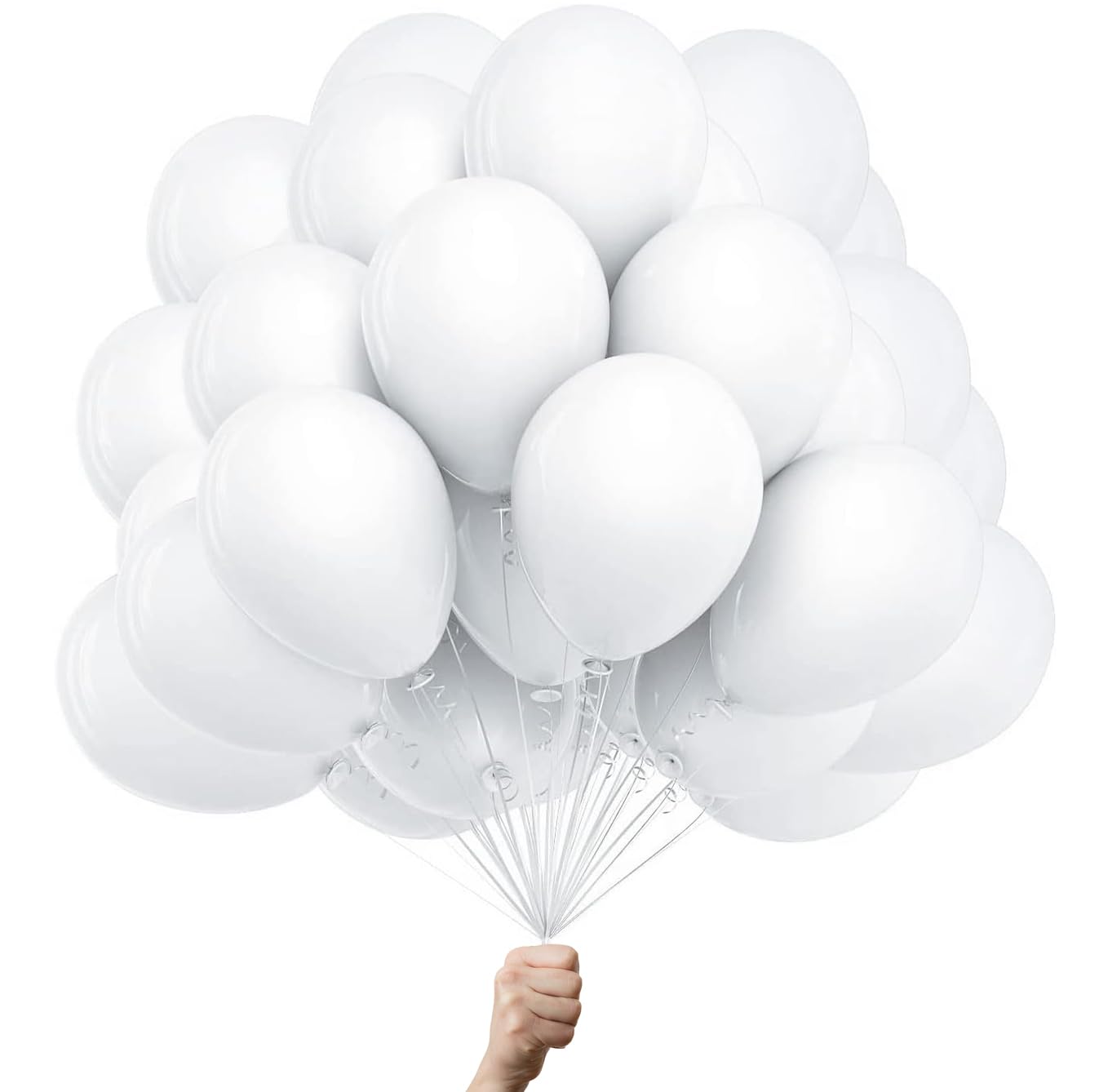 Green Paw Products - White Balloons - UK - 12" Eco Friendly & Biodegradable - 100% Natural Latex - Party Balloons for Birthdays, Weddings and Anniversaries