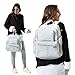 Diaper Bag Backpack for Mom or Dad with Stroller Straps, Changing Pad, Insulated Pockets, Waterproof Baby Diaper Bag, Organizer Pouches, Nappy Tote Bag for Girls or Boys | SoHo Manhattan Silver Gray