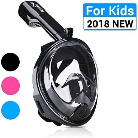 AiScrofa Snorkel Mask, 180° Panoramic Full Face Design with Larger Viewing Area - Easier Breathing, for Both Kids and Adult