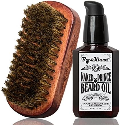 Naked Prince Beard Oil Conditioner BoarKlawz Beard Boar Brush Gift Set Beard Care Kit Men's Beard Grooming Bundle Set Great for Hunters - Best conditioning Beard Oil grooming starter bundle
