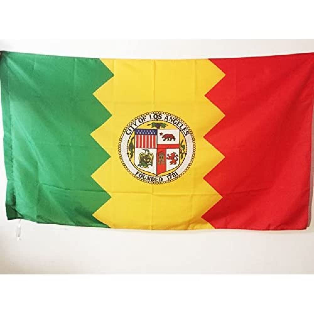 AZ FLAG - Los Angeles Flag - 2x3 Ft - Los Angeles city Banner with Sleeve - 100% Polyester - Fade Resistant - Vivid Colors - 2' x 3' Feet - 90x60 Cm
