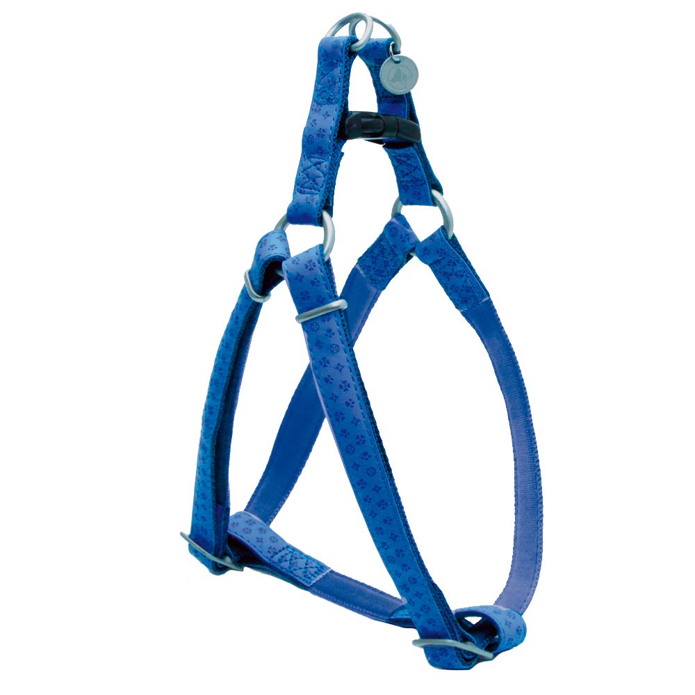 Croci My Lord Leatherette Adjustable Harness, 60-100 mm x 25 mm, Navy Blue