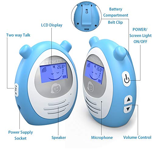 TENKER Two-way Baby Audio Monitor with Temperature Sensor and Power Save Mode, Digital Talk-back Intercom System for up to 1,000ft Extended Range, Always Connected to Your Baby  - Thumbnail 5