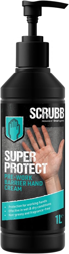SCRUBB Super Protect Pre-Work Barrier Hand Cream 1L Non-Greasy Fragrance Free