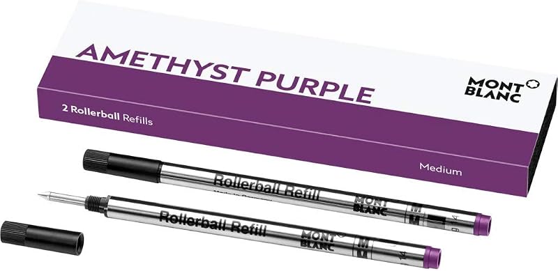 Montblanc Amethyst Purple Rollerball Refills (M) 106931 – 2 x Medium Nib
