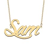 GR35Z9 Sam Name Necklace Gift for Her His Friend