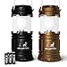 MalloMe Camping Lantern Black Gold 2 Pack Lanterns for Power Outages, Camping Lights for Tent Hanging, Camp Light Tent Lamp Emergency Battery Powered LED Lantern (Rechargeable Batteries Not Included)
