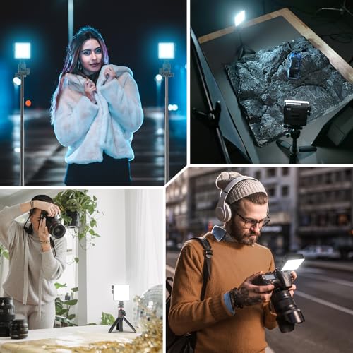 ULANZI LE20 RGB Video Light, 20W 360° Full Color 5000mAh Rechargeable with Cold Shoe and Portable Mount for Photography and Video Recording