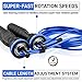 Ballistyx Jump Rope with Adjustable Speed Cable & Contoured Ball Bearing Handles - Best for Exercising, Boxing & MMA, Home Fitness & Sports Training (Blue)