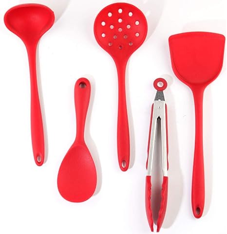 Amazon 調理器具 シリコンキッチン用品セット5ピース ノンスティック 高温抵抗調理ツール調理とベーキングに ツールセット オンライン通販