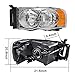 JSBOYAT Headlight Assembly Compatible with 2002-2005 Dodge Ram 1500 Pickup and 2003-2005 Dodge Ram 2500/3500 Pickup Driver Passenger Side (Chrome Housing with Amber Reflector)