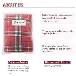 Kuoser Warm Dog Coat, Reversible Dog Jacket