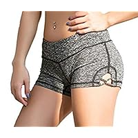 Thrivqyaf Womens Summer Stretch Solid Cross Side Tie Dance Yoga Athletic Shorts (US XS/Tag S, Gray)