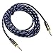 iKross 10 Feet 3.5mm Jack Braided Sleeve jacket Stereo Auxiliary Aux Audio Cable - Black / Blue for iPhone, iPod, Smartphone, Tablets and MP3 Players