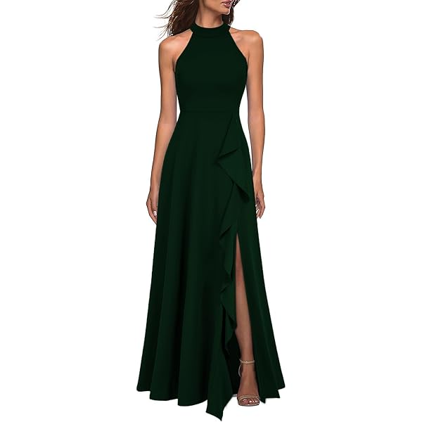 Amazon.com: WOOSEA Women's High Neck Split Bodycon Mermaid Evening Cocktail  Long Dress Green : Clothing, Shoes & Jewelry