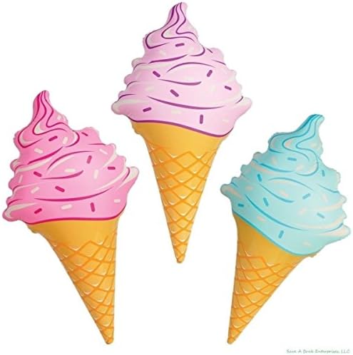 3 Pcs Inflatable Ice Cream Cones 36" Inches Birthday Party Wonka Candyland Set