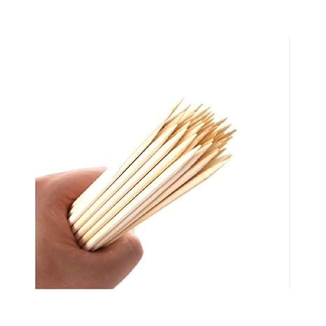 HOME REPUBLIC-100pcs / 4 INCH Fruit Food Buffet Fountain Party Wooden Skewers Bamboo BBQ Sticks lot Bamboo Skewer Natural Wood Meat Potato Barbecue Skewers Picnic BBQ Accessories Kitchen Tools Camping