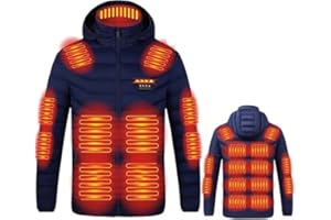 CFDRFGH Heated Jacket for Women Men Winter Warm Windproof Heated Hoodies Unisex USB Electric Warming Heating Coat with Hood