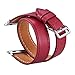 V-Moro for Apple Watch Band 42mm M/L Double Tour Leather Band iWatch Band Bracelet for Apple Watch Series 3 Series 2 Series 1, Sport, Hermes, Nike+, Edition (Double Tour Maroon 42mm)