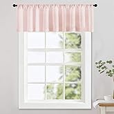 MRTREES Pink Sheer Valances 54 x 16 inches Long Living Room Bedroom Sheer Curtain Valance Rod Pocket Light Filtering Window Valance, 1 Panel