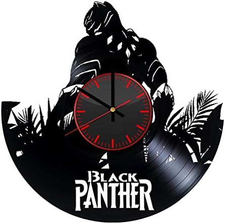 Black Panther T'Challa Design Vinyl Record Wall Clock Unique gifts for him her Gift Ideas for Mothers Day Father birthday anniversary wedding cute and original gifts for everybody