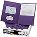 FILE-EZ Two-Pocket Folders, Purple, 25-Pack, Textured Paper, Letter Size (EZ-32545)