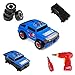 Virhuck 2 In 1 Take Apart Toy Racing Car Kits for kids - Build Your Own Toy Truck Playset with 36 Parts, Two Color Shell, Realistic Engine Sounds & Drill, Orange and Blue