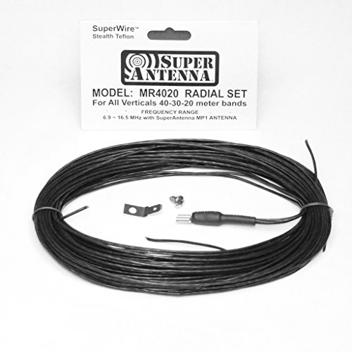 Super Antenna MR4020 SuperWire Radial Set for HF Vertical Antennas 40m 30m 20m bands ham radio MP1 ground plane