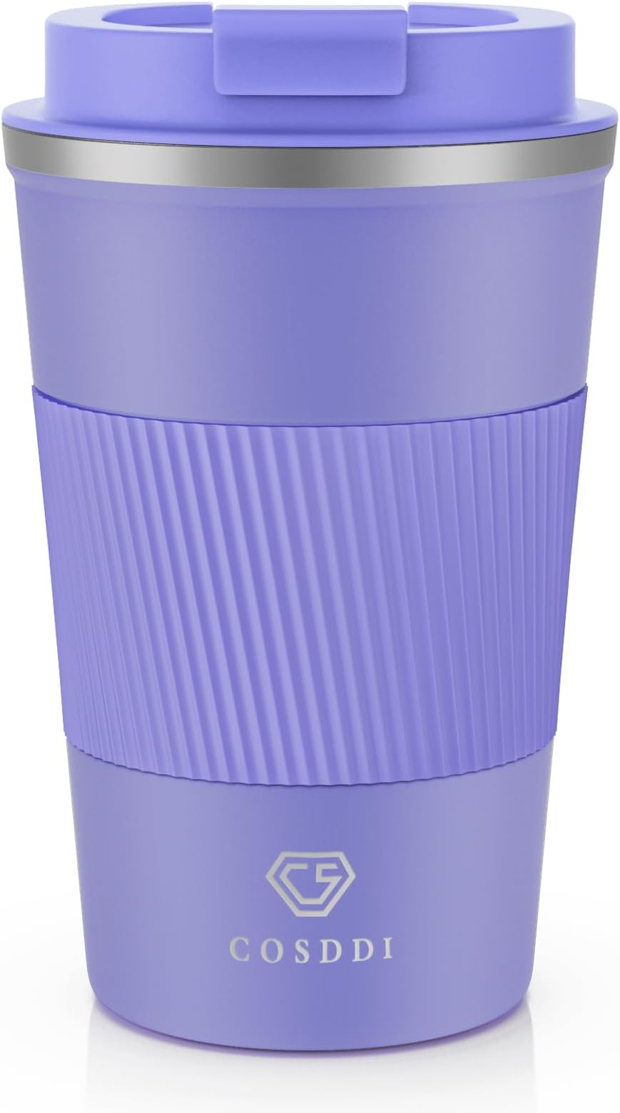 CS COSDDI Travel Mug Insulated Steel 380ml Leakproof Lid